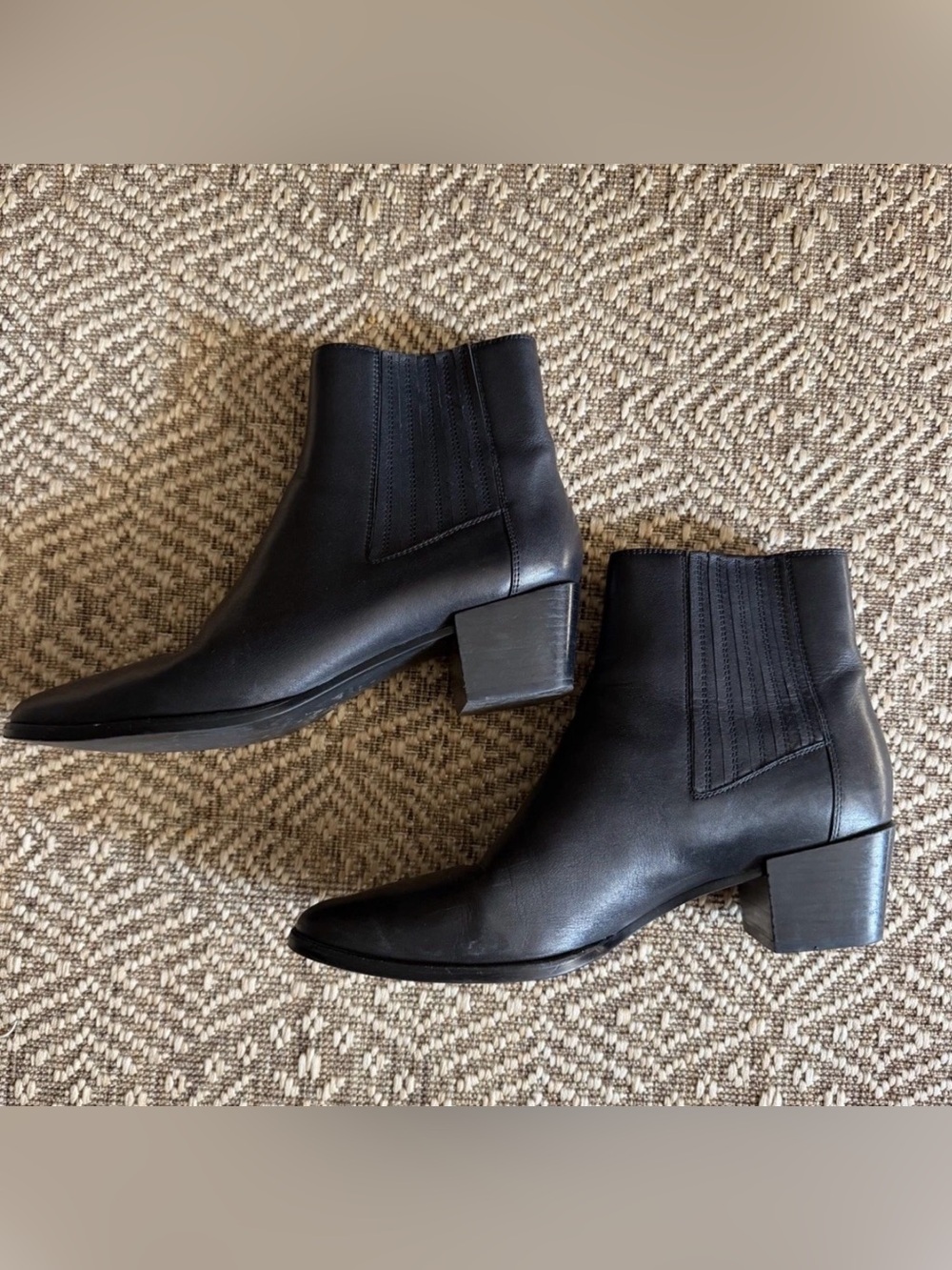 rag & bone Black Leather Chelsea Ankle Boots